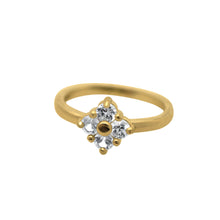Load image into Gallery viewer, Lucky-Ring-white-sapphire-yellow-gold