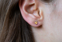 Load image into Gallery viewer, 4mm-sterling-silver-citrine-stud