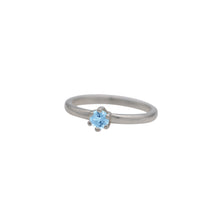 Load image into Gallery viewer,    Aquamarine-Sterling-Silver-Birthstone-Solitare-Stacking-Ring