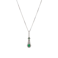 Load image into Gallery viewer, One of a Kind Emerald Pendant with Alexandrite and Diamond Accents in 14k White Gold