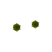 Load image into Gallery viewer, Gold-Green-Tourmaline-Faceted-Studs