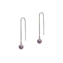 Load image into Gallery viewer, Lilac-Pearl-Threader-Earrings