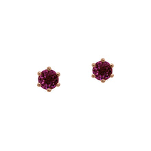 Load image into Gallery viewer, Rhodolite-Faceted-Studs-Rose-Gold