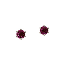 Load image into Gallery viewer, Rhodolite-Faceted-Studs-Sterling-Silver