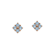Load image into Gallery viewer,    Rose-Gold-Aquamarine-Stud-Earring
