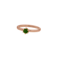 Load image into Gallery viewer, Green-Tourmaline-Birthstone-Solitare-Stacking-Ring