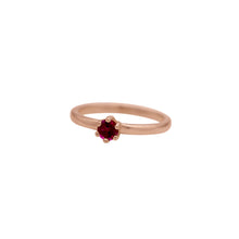 Load image into Gallery viewer, Rose-Gold-Rhodolite-Garnet-Birthstone-Solitare-Stacking-Ring