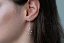 Load image into Gallery viewer, Mismatch Moon and Star Threader Earrings