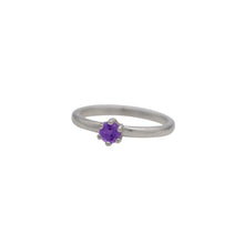 Load image into Gallery viewer, Amethyst Round Faceted Stacking Ring