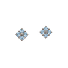 Load image into Gallery viewer, Sterling-Silver-Aquamarine-Stud-Earring