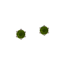 Load image into Gallery viewer, Green Tourmaline Round Faceted Earrings