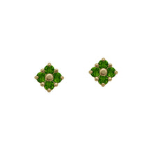 Load image into Gallery viewer, Tsavorite-Garnet-Lucky-Clover-Stud-Earrings