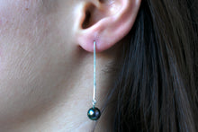 Load image into Gallery viewer, Sterling-Silver-Drop-Pearl-Earrings