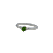 Load image into Gallery viewer, Green-Tourmaline-Birthstone-Solitare-Stacking-Ring