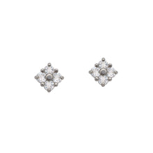 Load image into Gallery viewer, Moonstone-Lucky-Clover-Stud-Earrings