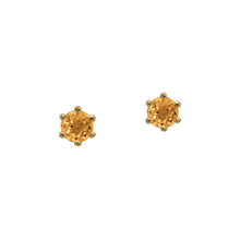Load image into Gallery viewer, Citrine Round Faceted Stud Earrings