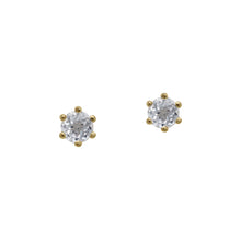 Load image into Gallery viewer, gold-white-sapphire-stud