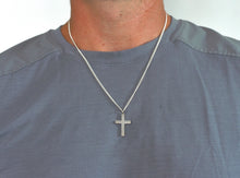 Load image into Gallery viewer, Men’s Cross Necklace in Sterling Silver