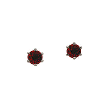 Load image into Gallery viewer, sterling-silver-garnet-facated-studs