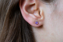 Load image into Gallery viewer, 4mm Amethyst Stud Earrings