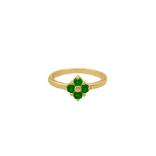 Load image into Gallery viewer, Lucky Clover Ring in Tsavorite Garnet