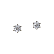 Load image into Gallery viewer, white-sapphire-Faceted-Studs-white-gold