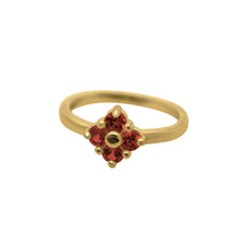 Load image into Gallery viewer, Lucky-Clover-Ring-Garnet-yellow-
