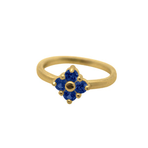 Yellow-Gold-Blue-sapphire-Lucky-Clover-Ring