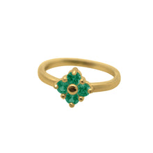 Load image into Gallery viewer, Yellow-Gold-Lucky-Ring-Emerald
