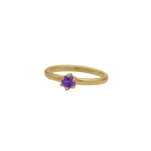 Load image into Gallery viewer, Amethyst Round Faceted Stacking Ring
