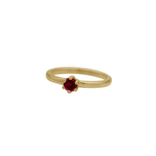 Load image into Gallery viewer,    Gold-Rhodolite-Garnet-Birthstone-Solitare-Stacking-Ring

