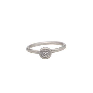 Heart Circle Ring in Sterling Silver