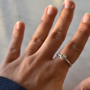 Heart Circle Ring in Sterling Silver
