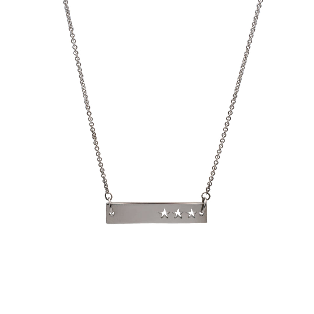 Starfish Bar Necklace in Sterling Silver
