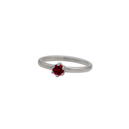   Sterling-Silver-Rhodolite-Garnet-Birthstone-Solitare-Stacking-Ring