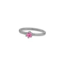 Load image into Gallery viewer, Pink-Sapphire-Birthstone-Solitare-Stacking-Ring

