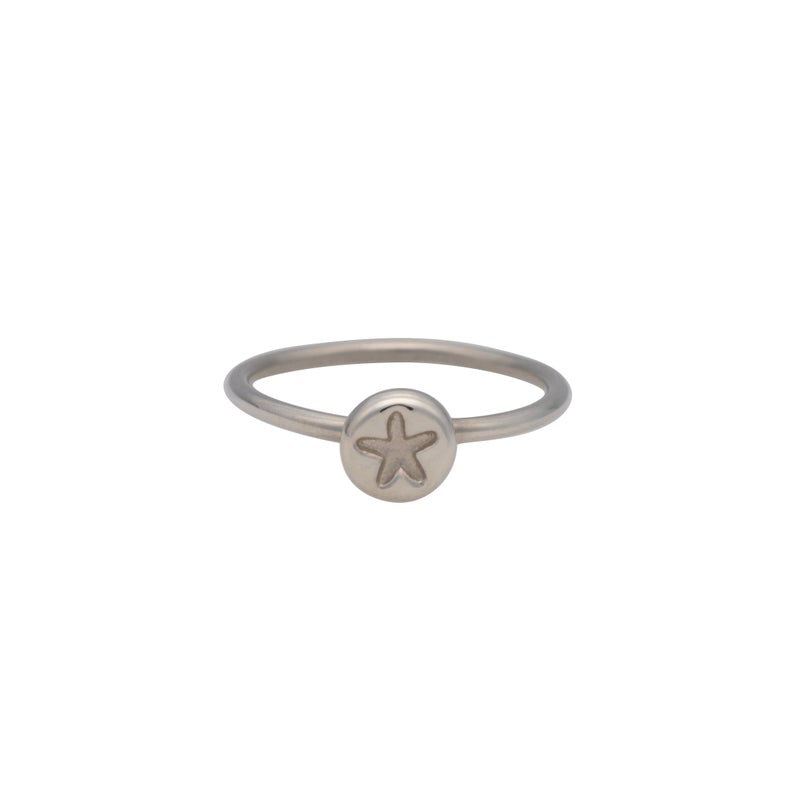 Starfish Circle Ring in Sterling Silver