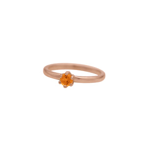 Spessartite Garnet Round Faceted Stacking Ring