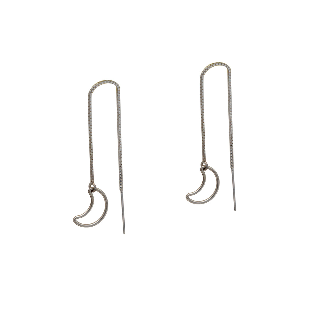 Crescent Moon Threader Earrings