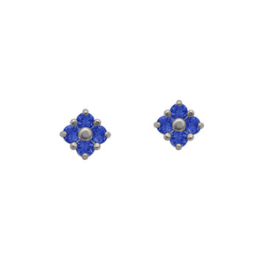 Lucky Stud Earrings in Blue Sapphire